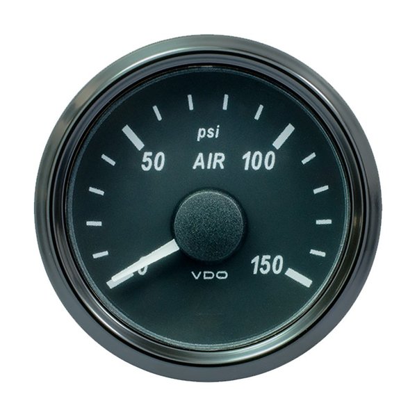 Vdo SingleViu 52mm (2-1/16 Inch) Air Pressure Gauge - 150 PSI - 0-180 Ohm A2C3833440030